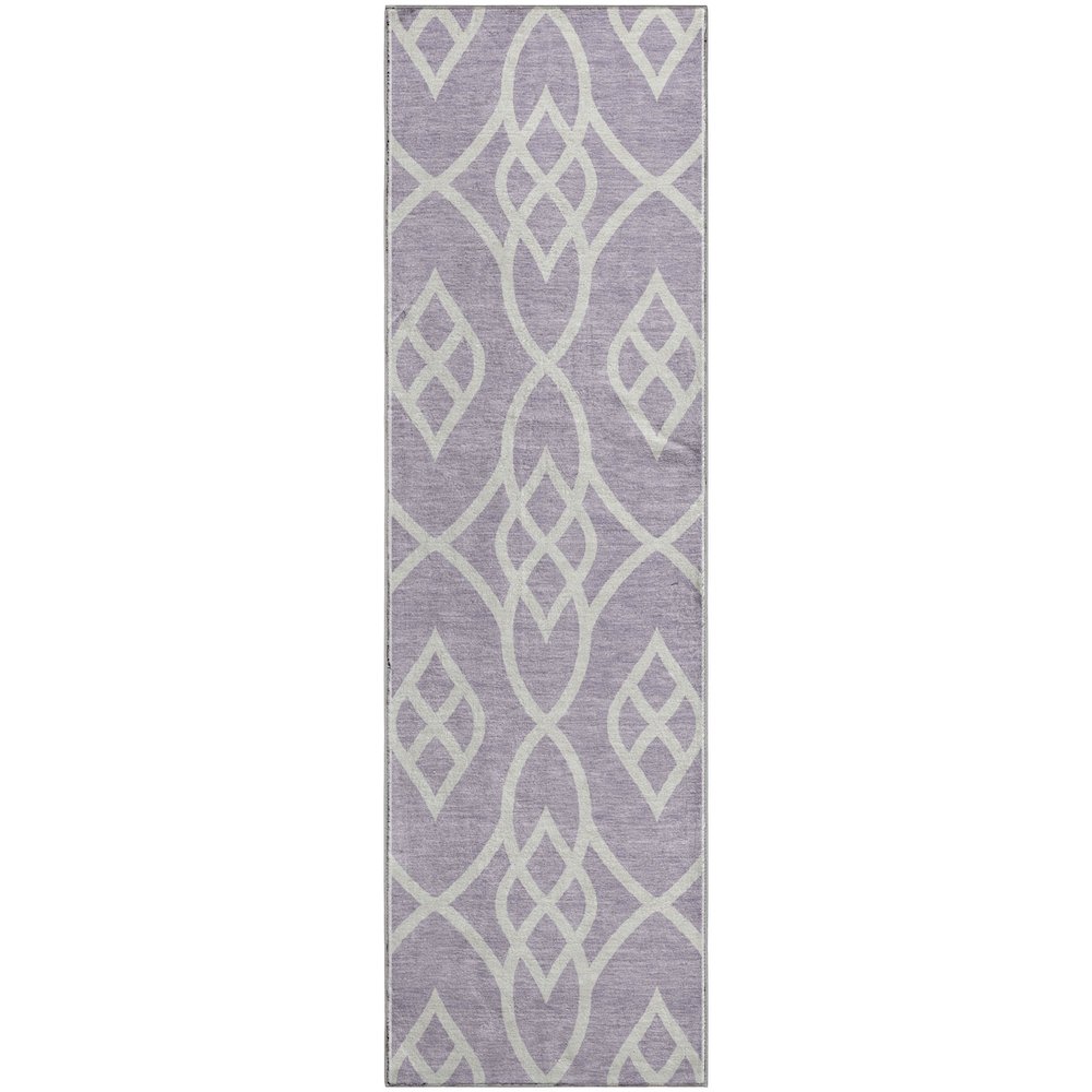 Premium Machine Washable Mayfield AMF884 Lavender 2'3" x 7'6" Runner Rug. Picture 1