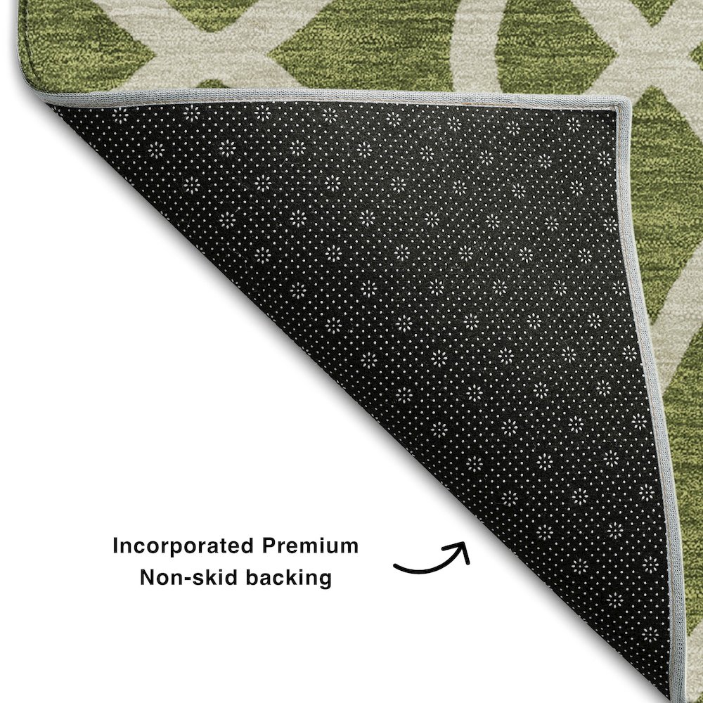 Premium Machine Washable Mayfield AMF884 Olive 1'8" x 2'6" Rug. Picture 2