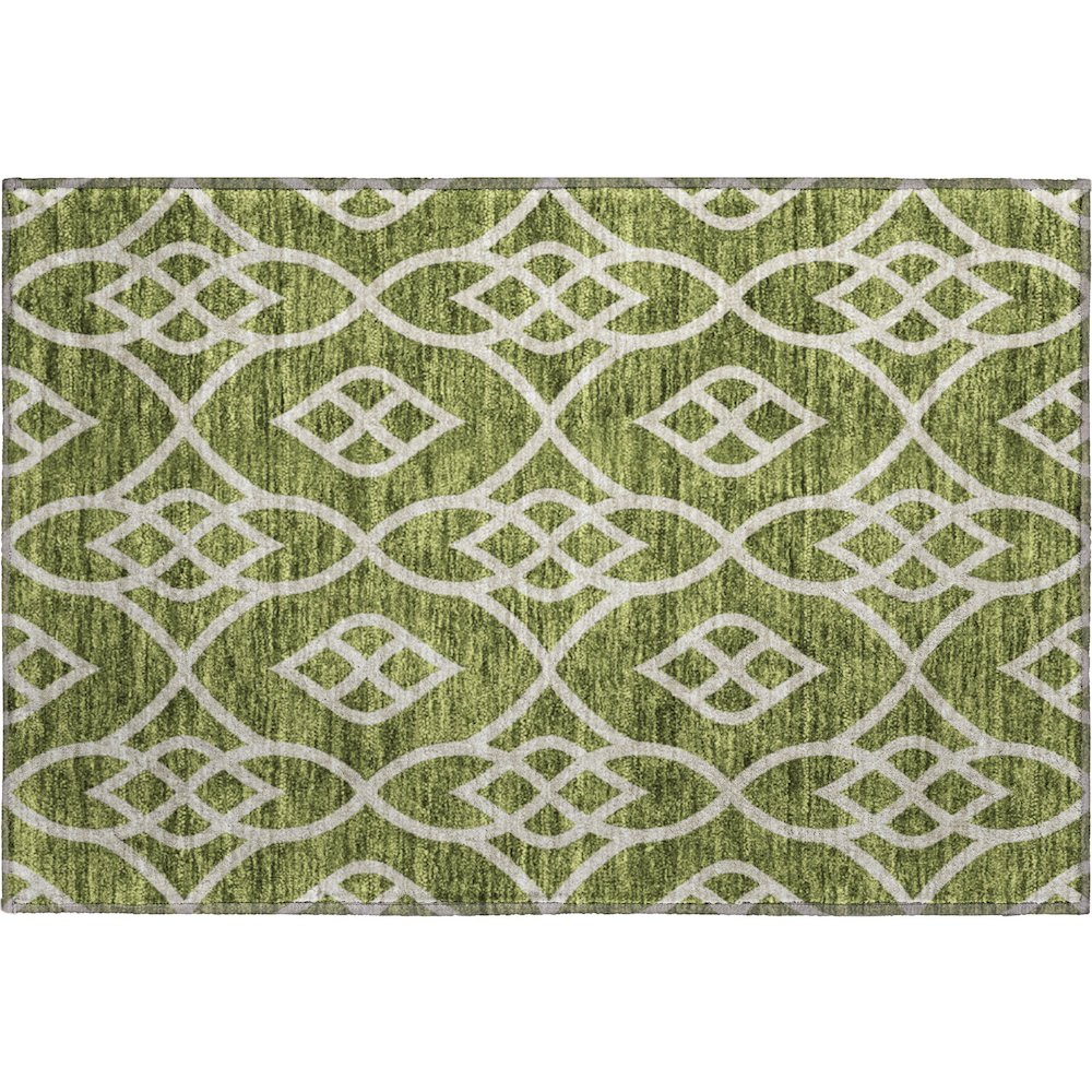 Premium Machine Washable Mayfield AMF884 Olive 1'8" x 2'6" Rug. Picture 1