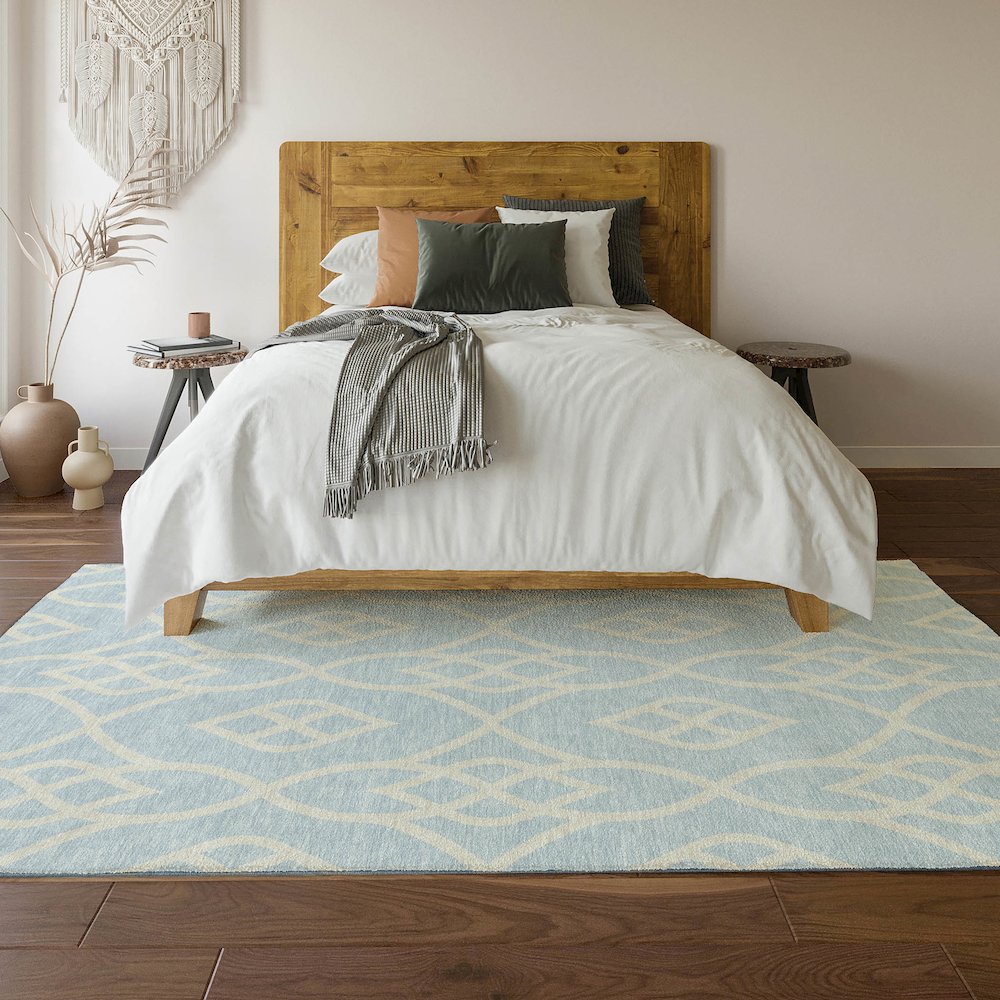 Premium Machine Washable Mayfield AMF884 Sky 2'6" x 3'10" Rug. Picture 6