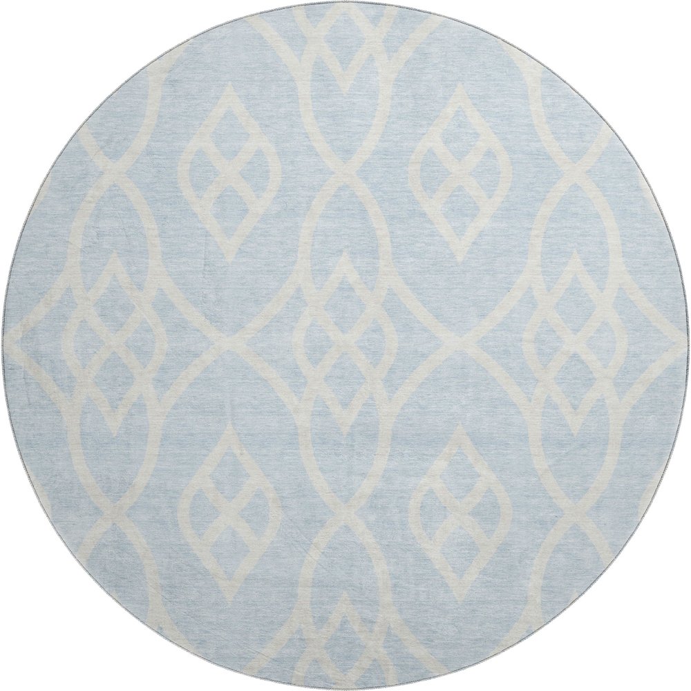 Premium Machine Washable Mayfield AMF884 Sky 8' x 8' Round Rug. Picture 1