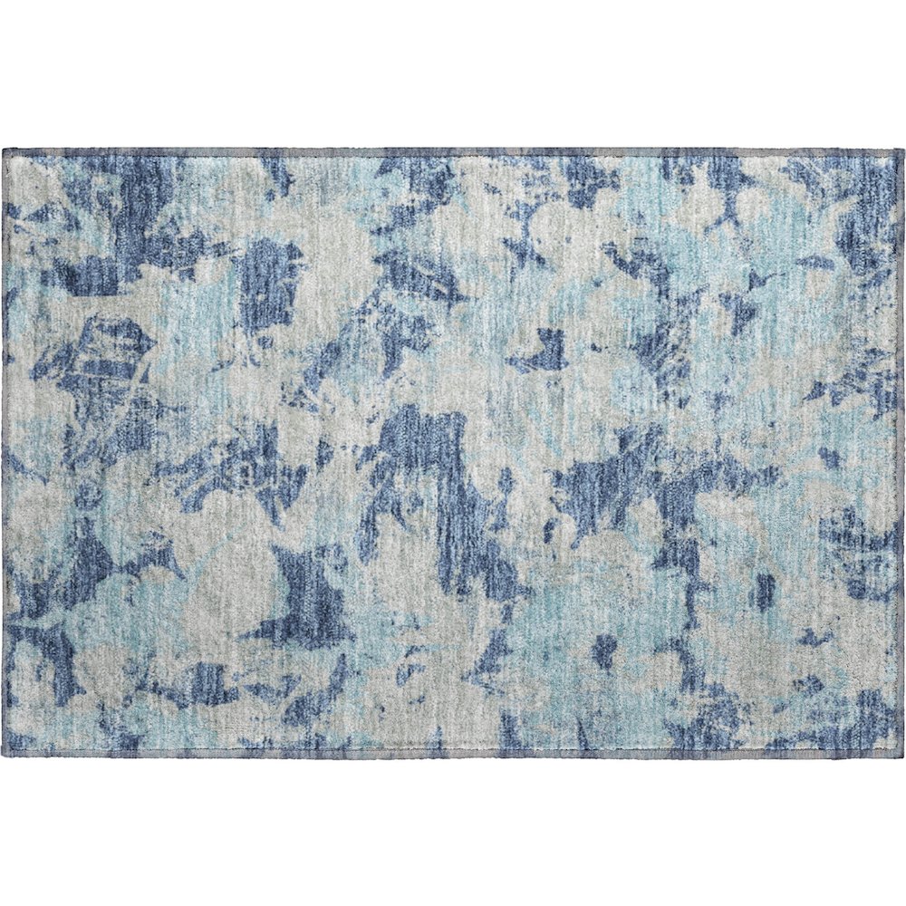 Premium Machine Washable Mayfield AMF885 Navy 1'8" x 2'6" Rug. Picture 1