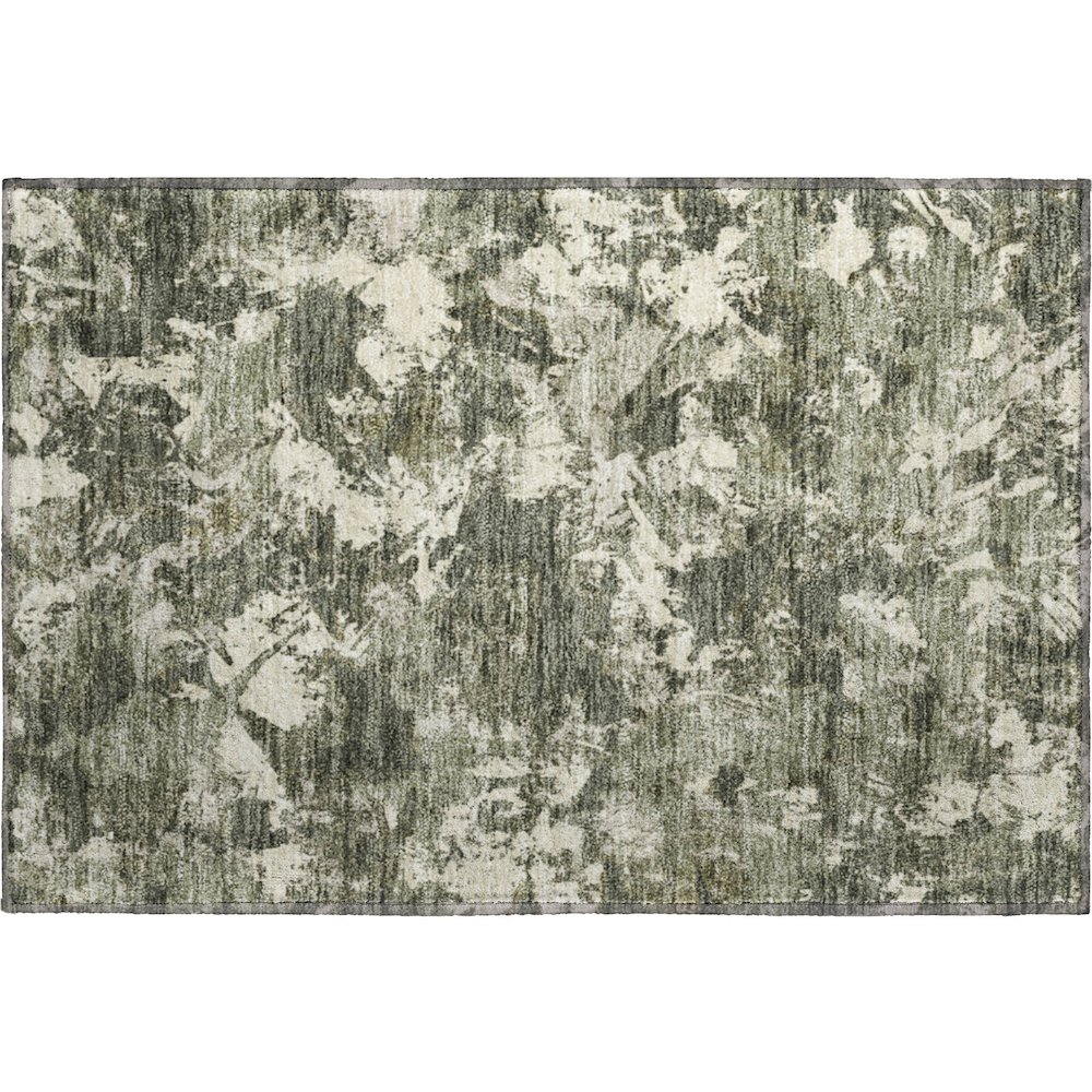 Premium Machine Washable Mayfield AMF885 Olive 1'8" x 2'6" Rug. Picture 1