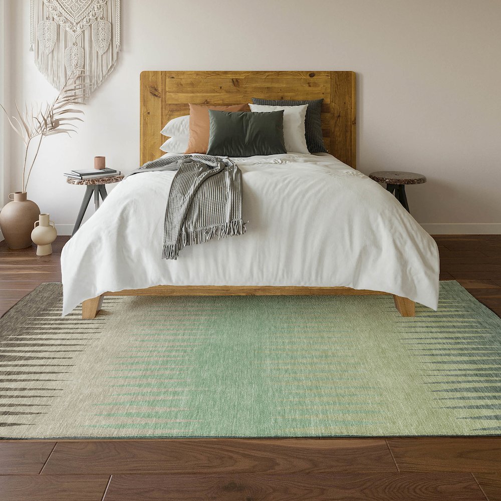 Premium Machine Washable Mayfield AMF886 Aloe 2'6" x 3'10" Rug. Picture 6