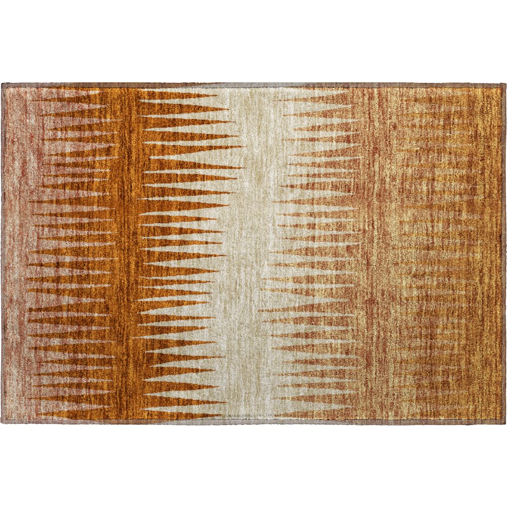 Premium Machine Washable Mayfield AMF886 Copper 1'8" x 2'6" Rug. Picture 1