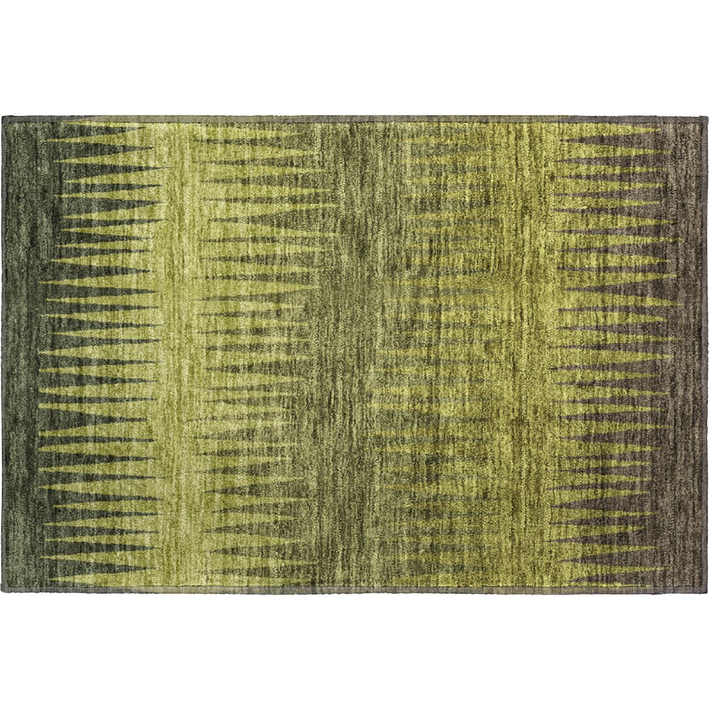 Premium Machine Washable Mayfield AMF886 Olive 1'8" x 2'6" Rug. Picture 1