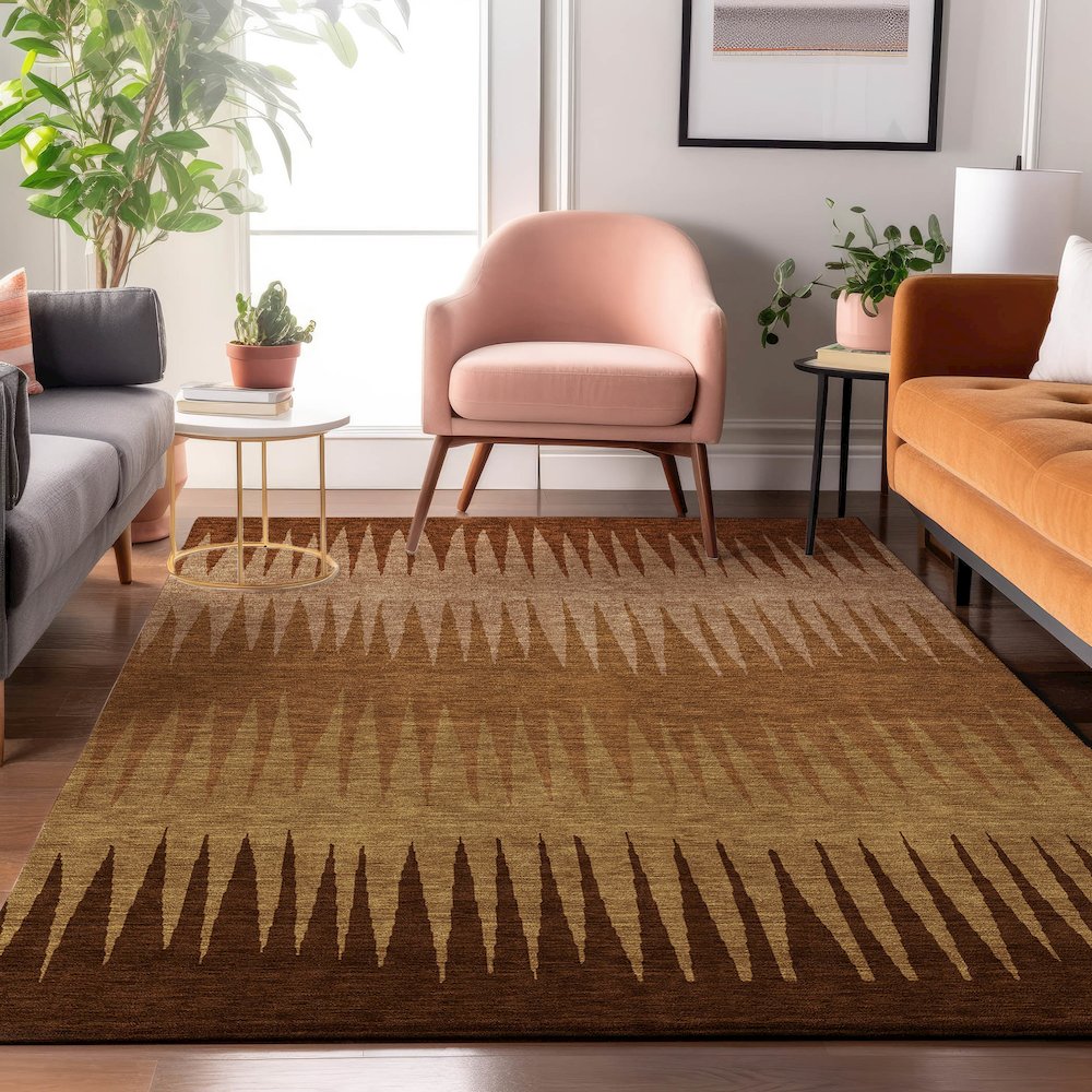 Premium Machine Washable Mayfield AMF886 Paprika 2'6" x 3'10" Rug. Picture 5