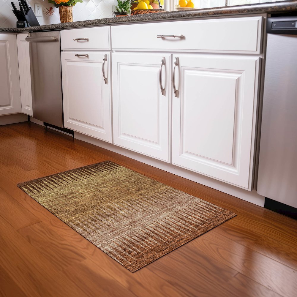Premium Machine Washable Mayfield AMF886 Paprika 1'8" x 2'6" Rug. Picture 5