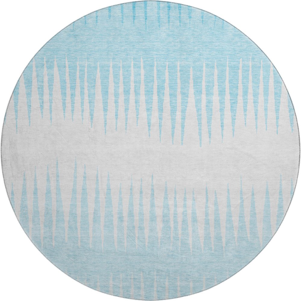 Premium Machine Washable Mayfield AMF886 Sky 8' x 8' Round Rug. Picture 1