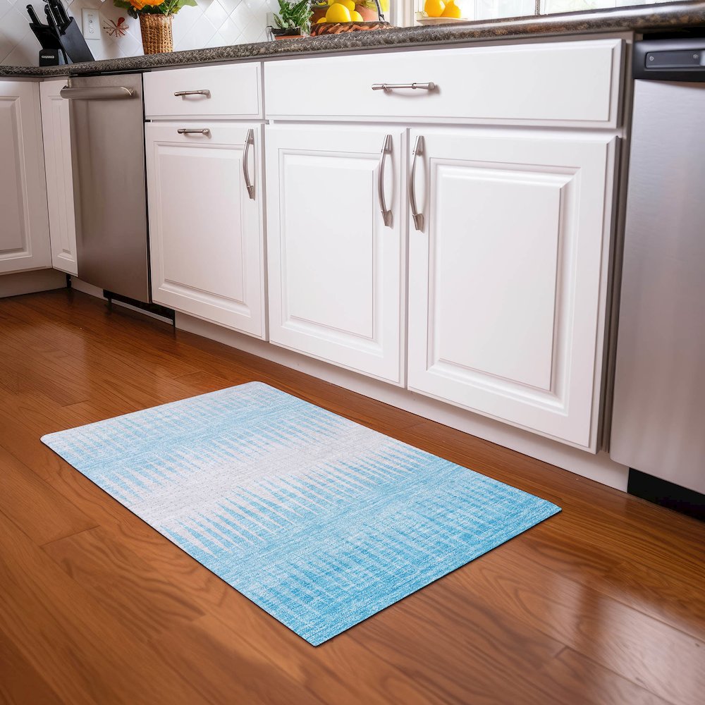 Premium Machine Washable Mayfield AMF886 Sky 1'8" x 2'6" Rug. Picture 5