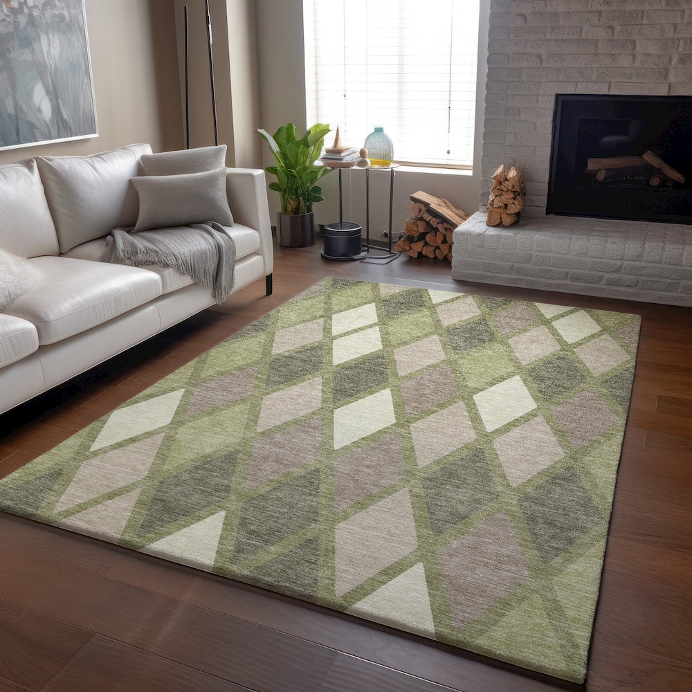 Premium Machine Washable Mayfield AMF887 Aloe 2'6" x 3'10" Rug. Picture 6