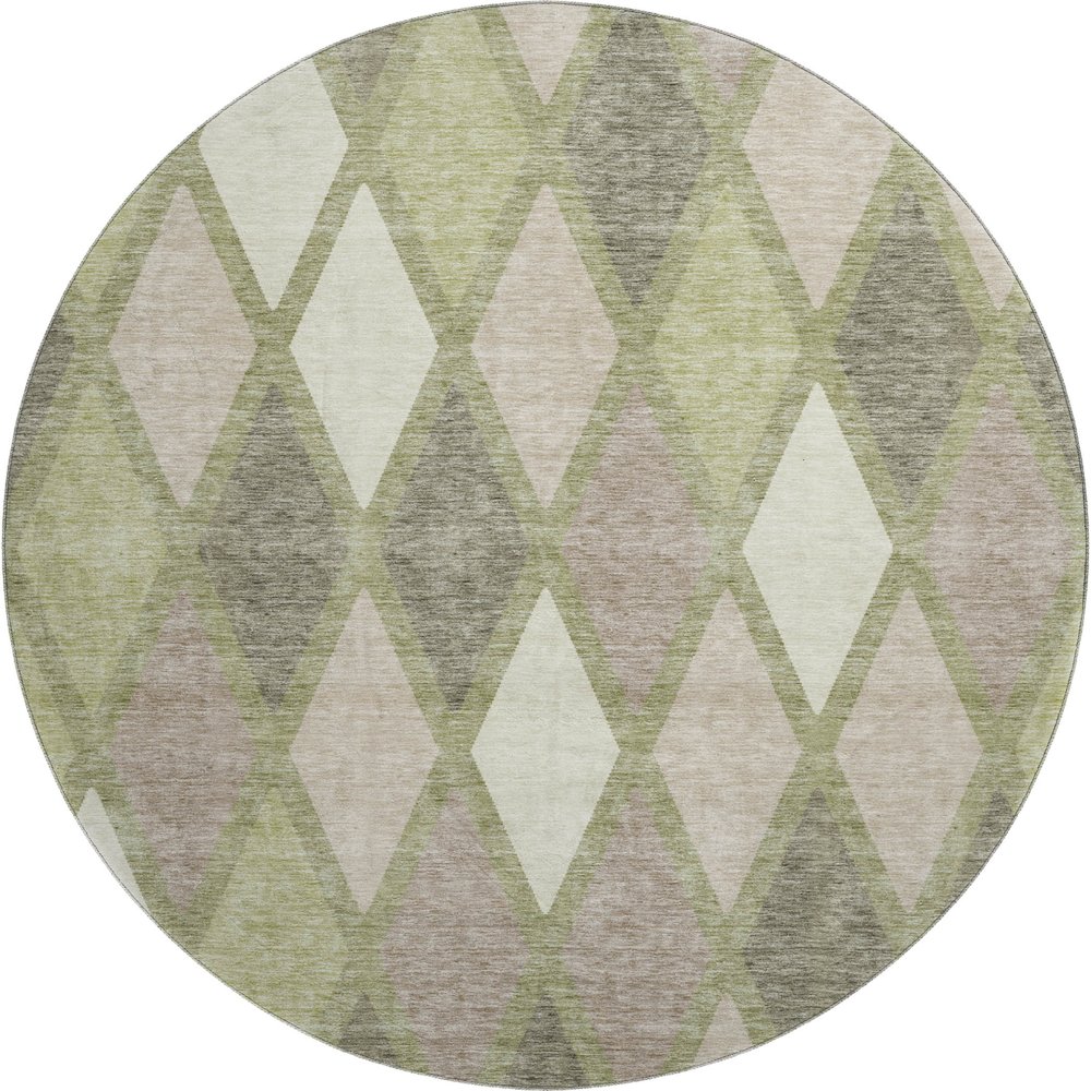 Premium Machine Washable Mayfield AMF887 Aloe 8' x 8' Round Rug. Picture 1