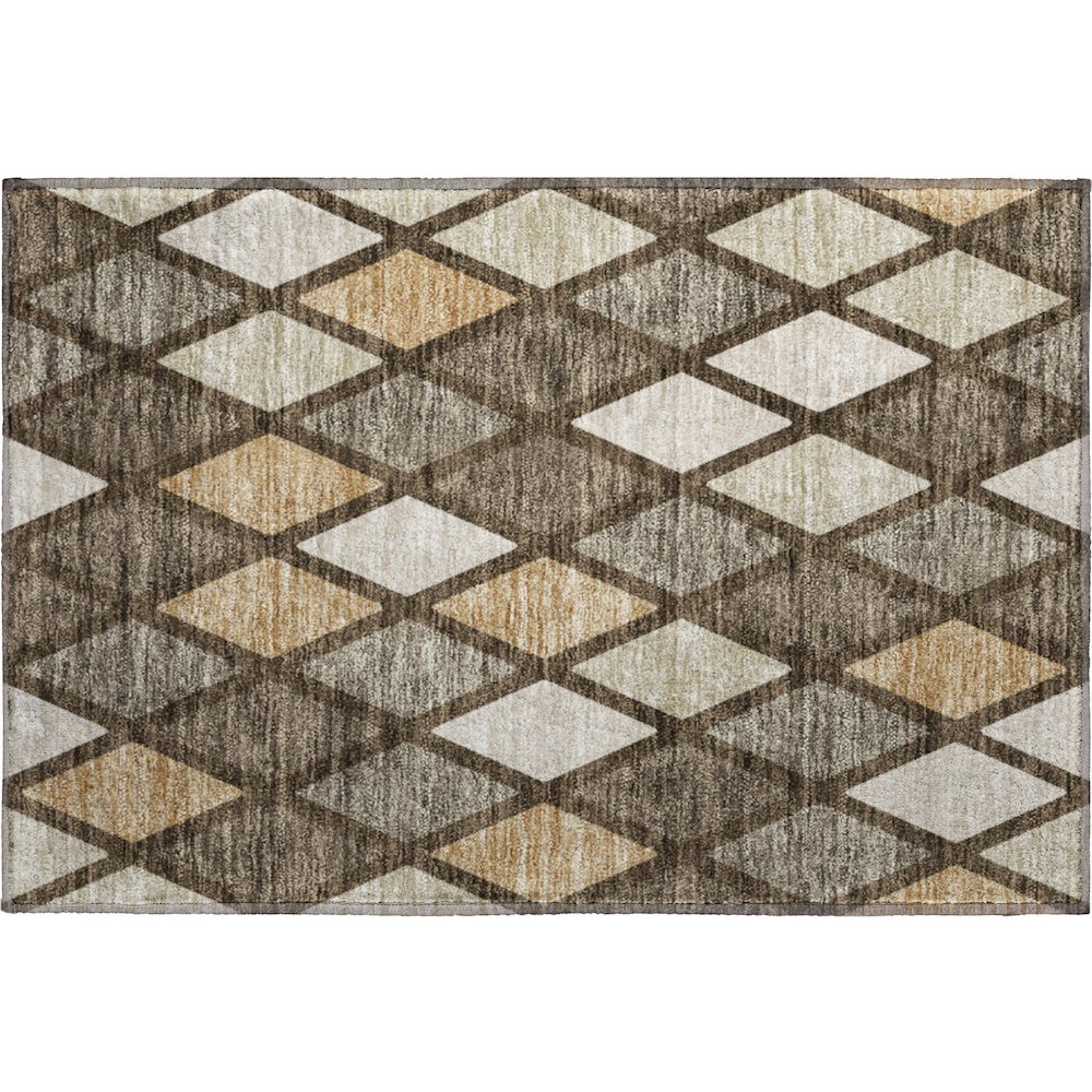 Premium Machine Washable Mayfield AMF887 Brown 1'8" x 2'6" Rug. Picture 1