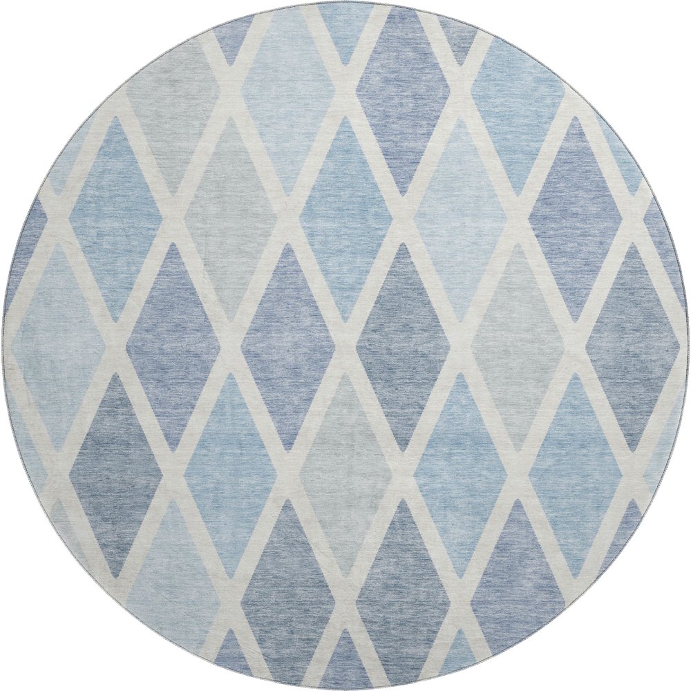 Premium Machine Washable Mayfield AMF887 Sky 8' x 8' Round Rug. Picture 1