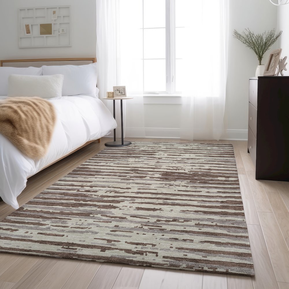 Premium Machine Washable Mayfield AMF888 Brown 2'6" x 3'10" Rug. Picture 5