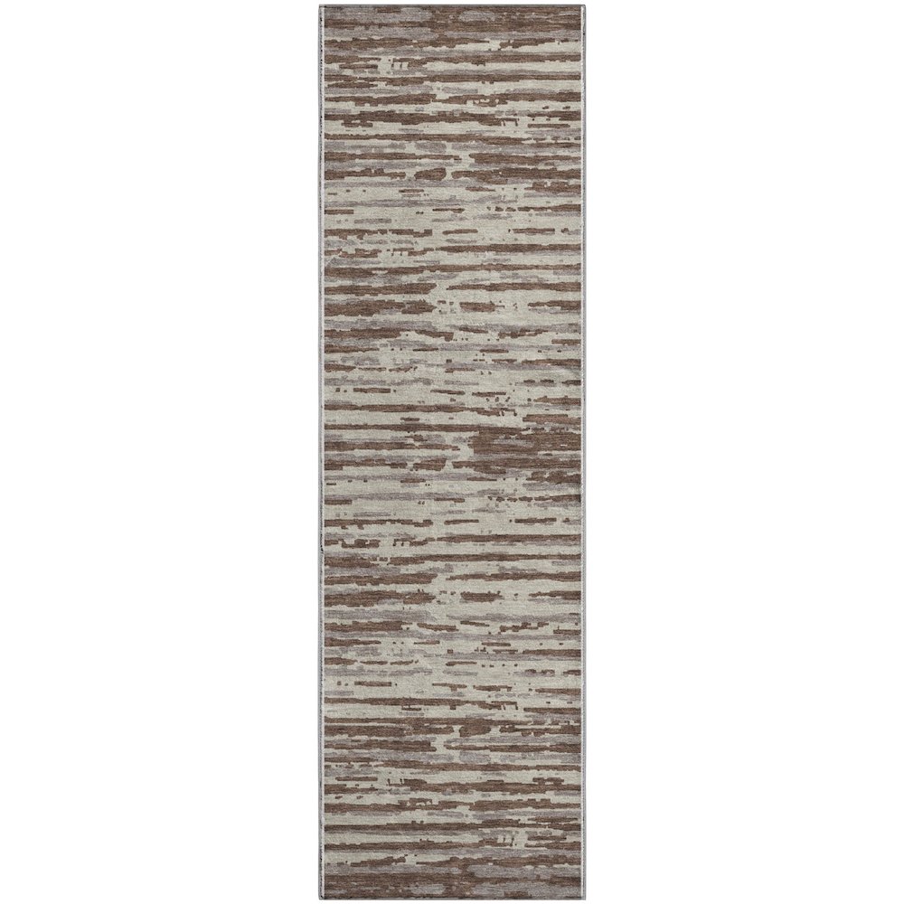 Premium Machine Washable Mayfield AMF888 Brown 2'3" x 7'6" Runner Rug. Picture 1