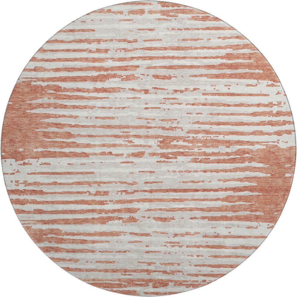 Premium Machine Washable Mayfield AMF888 Coral 8' x 8' Round Rug. Picture 1