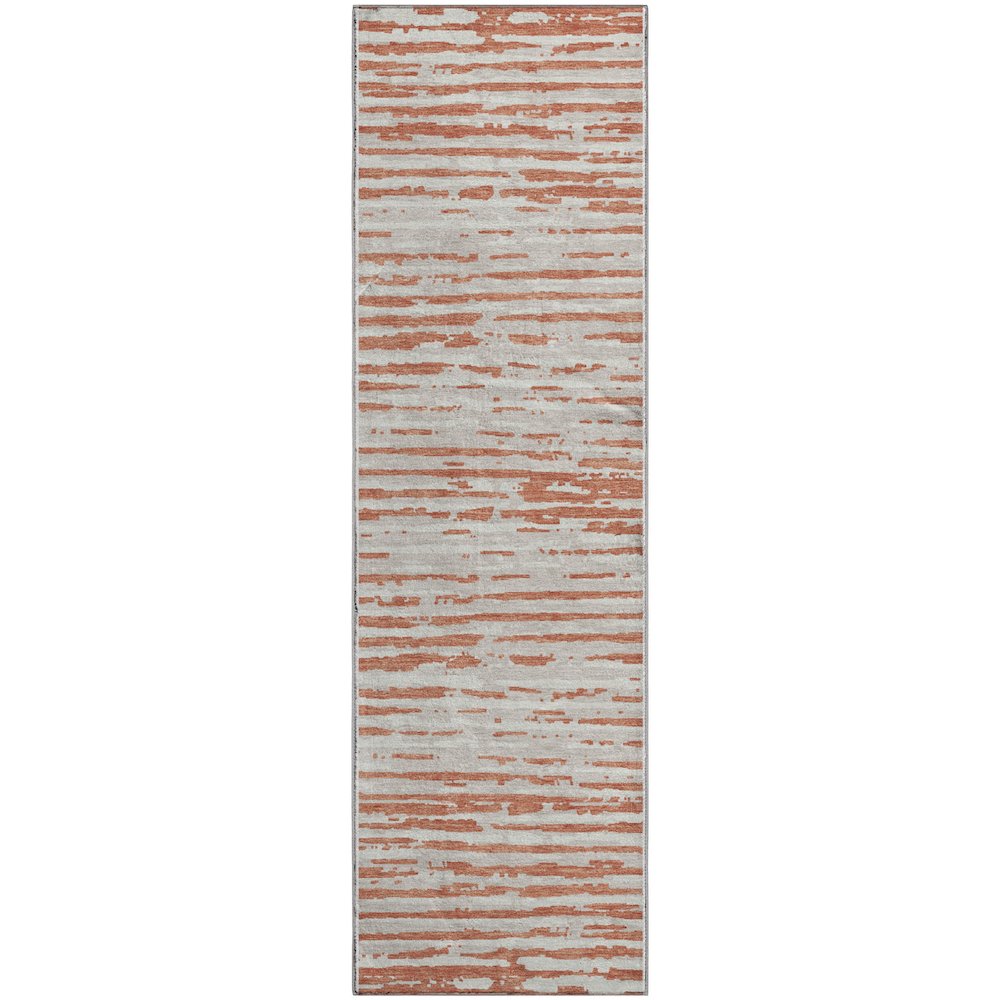 Premium Machine Washable Mayfield AMF888 Coral 2'3" x 7'6" Runner Rug. Picture 1