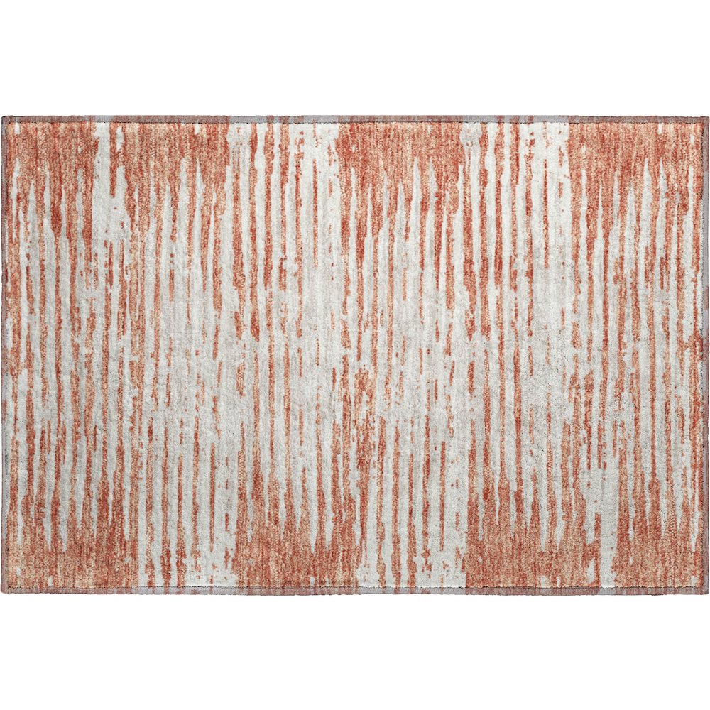 Premium Machine Washable Mayfield AMF888 Coral 1'8" x 2'6" Rug. Picture 1