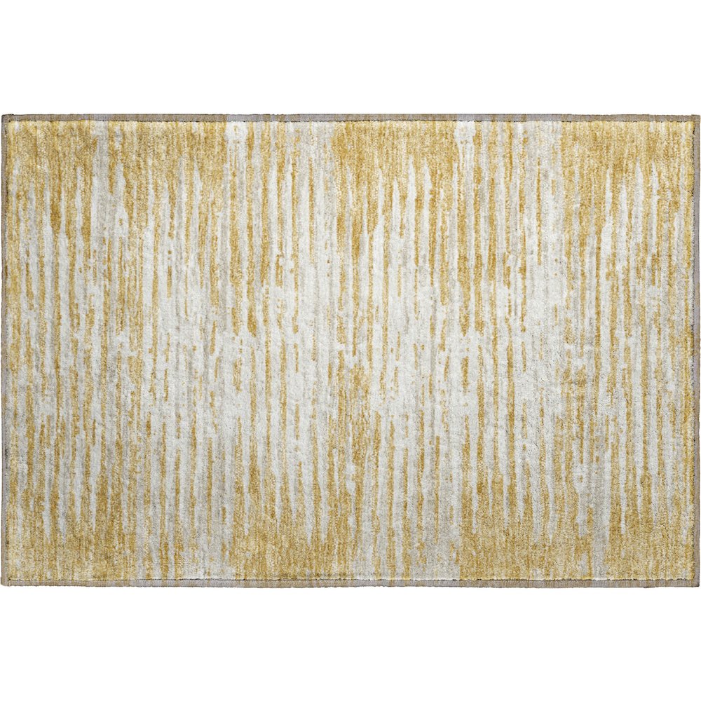 Premium Machine Washable Mayfield AMF888 Gold 1'8" x 2'6" Rug. Picture 1