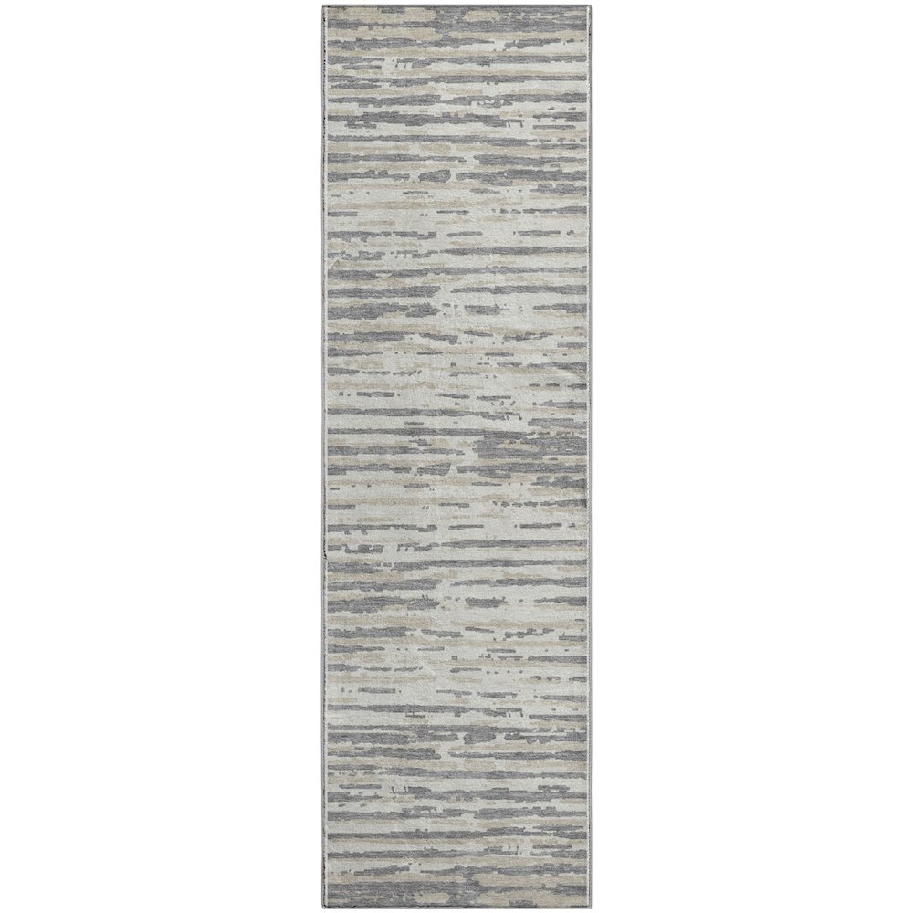 Premium Machine Washable Mayfield AMF888 Gray 2'3" x 7'6" Runner Rug. Picture 1