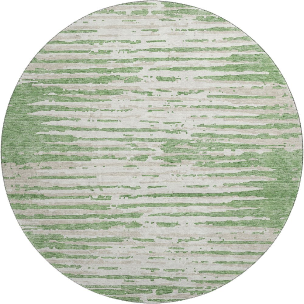 Premium Machine Washable Mayfield AMF888 Green 8' x 8' Round Rug. Picture 1