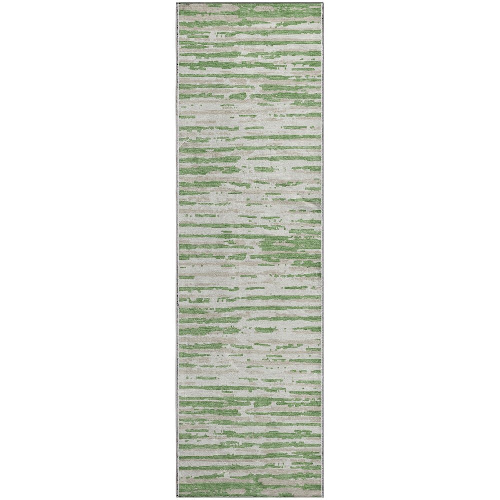 Premium Machine Washable Mayfield AMF888 Green 2'3" x 7'6" Runner Rug. Picture 1