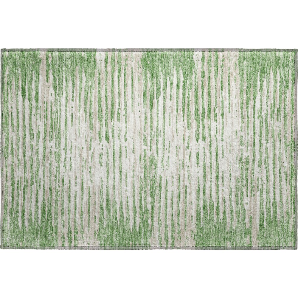 Premium Machine Washable Mayfield AMF888 Green 1'8" x 2'6" Rug. Picture 1