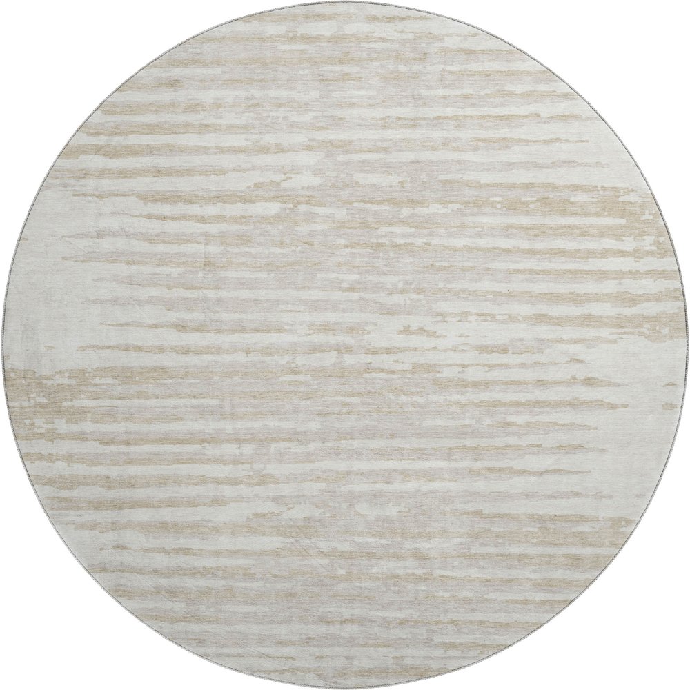 Premium Machine Washable Mayfield AMF888 Ivory 8' x 8' Round Rug. Picture 1