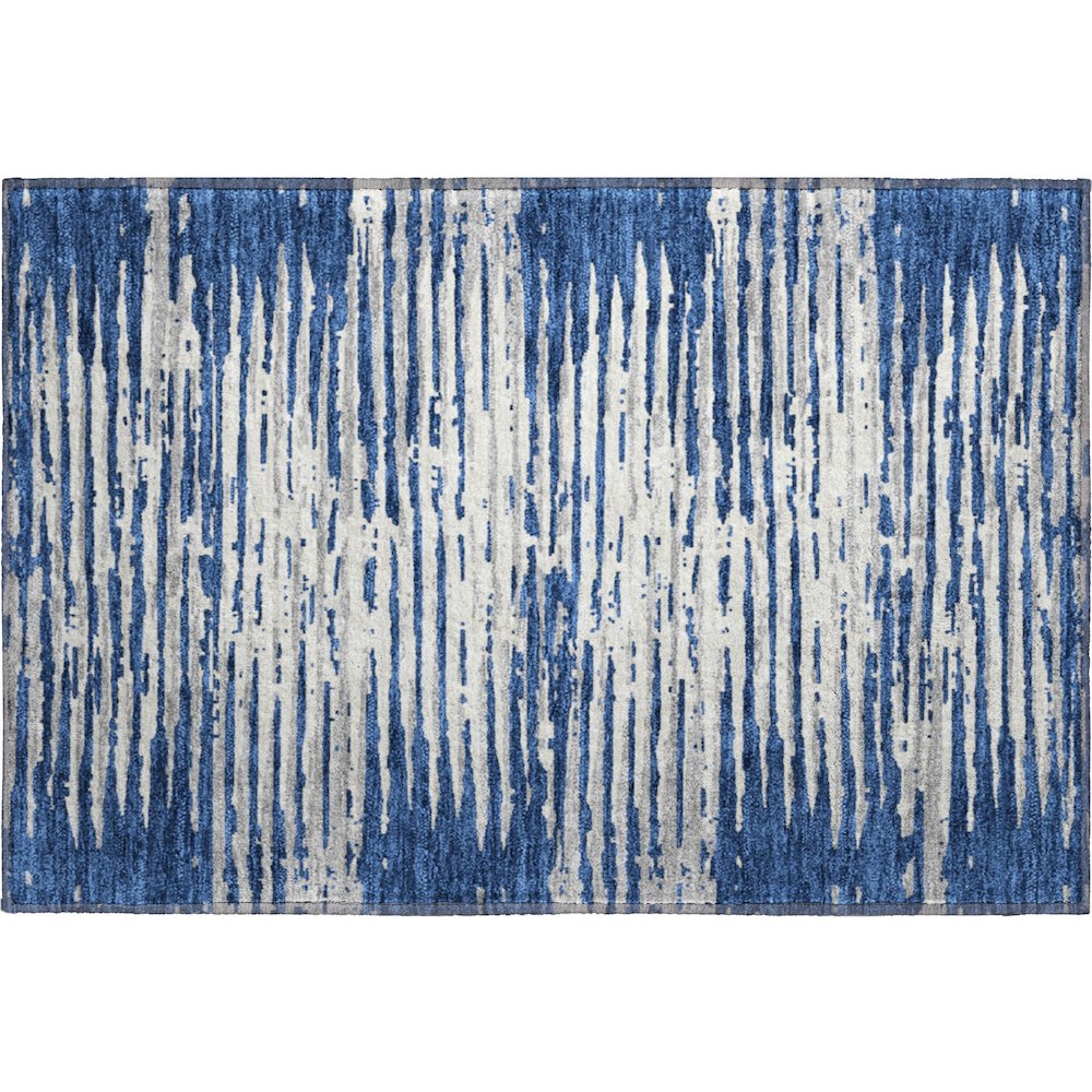 Premium Machine Washable Mayfield AMF888 Navy 1'8" x 2'6" Rug. Picture 1
