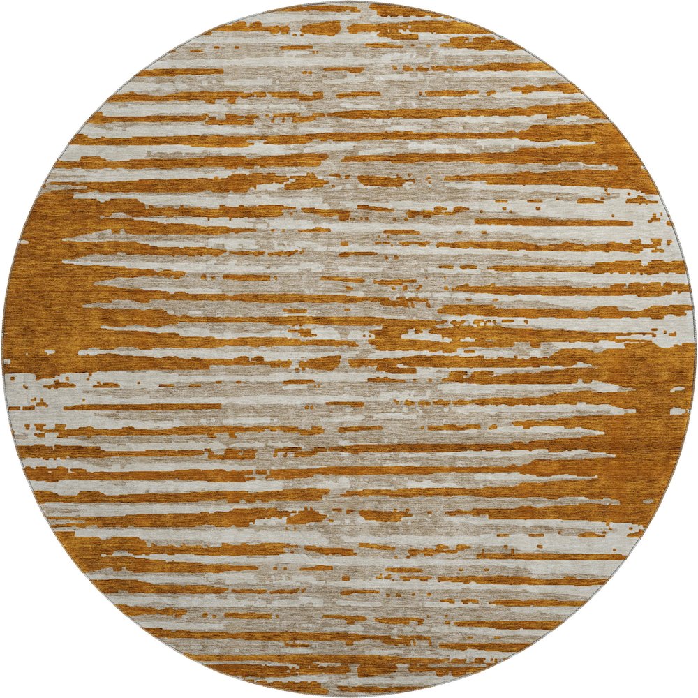 Premium Machine Washable Mayfield AMF888 Paprika 8' x 8' Round Rug. Picture 1
