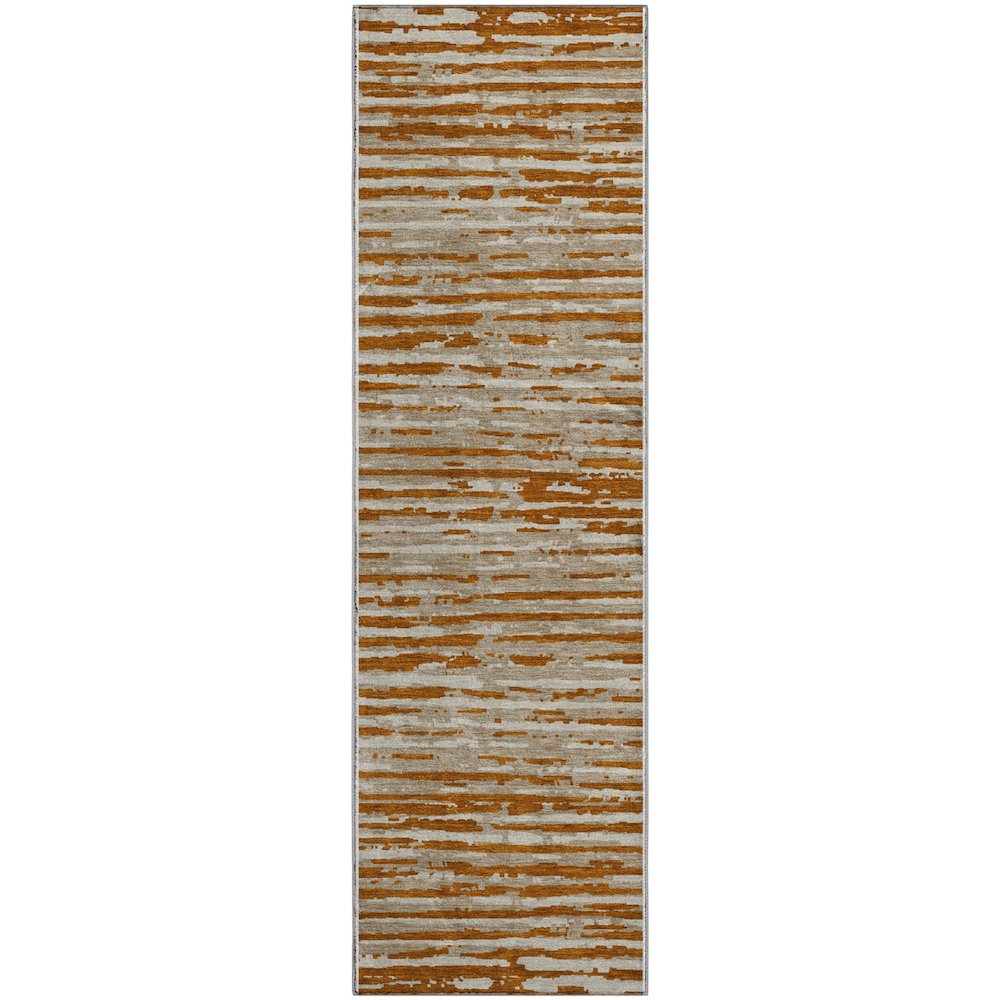 Premium Machine Washable Mayfield AMF888 Paprika 2'3" x 7'6" Runner Rug. Picture 1