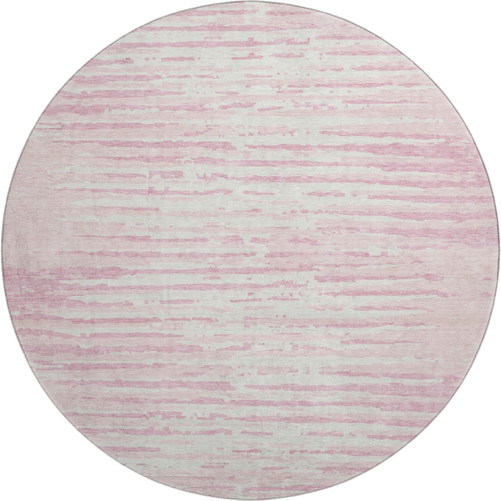 Premium Machine Washable Mayfield AMF888 Pink 8' x 8' Round Rug. Picture 1