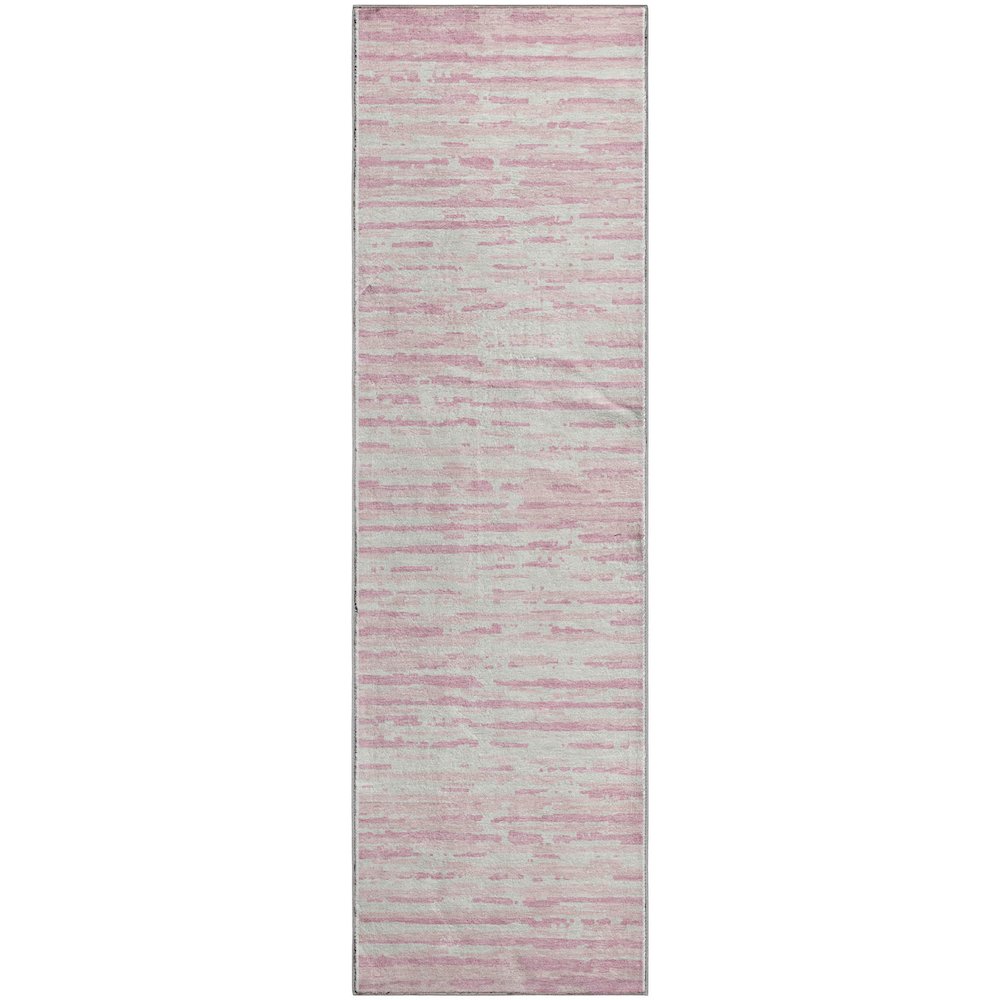 Premium Machine Washable Mayfield AMF888 Pink 2'3" x 7'6" Runner Rug. Picture 1
