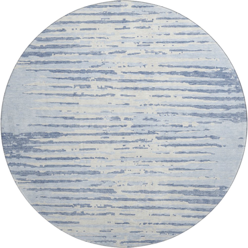 Premium Machine Washable Mayfield AMF888 Sky 8' x 8' Round Rug. Picture 1