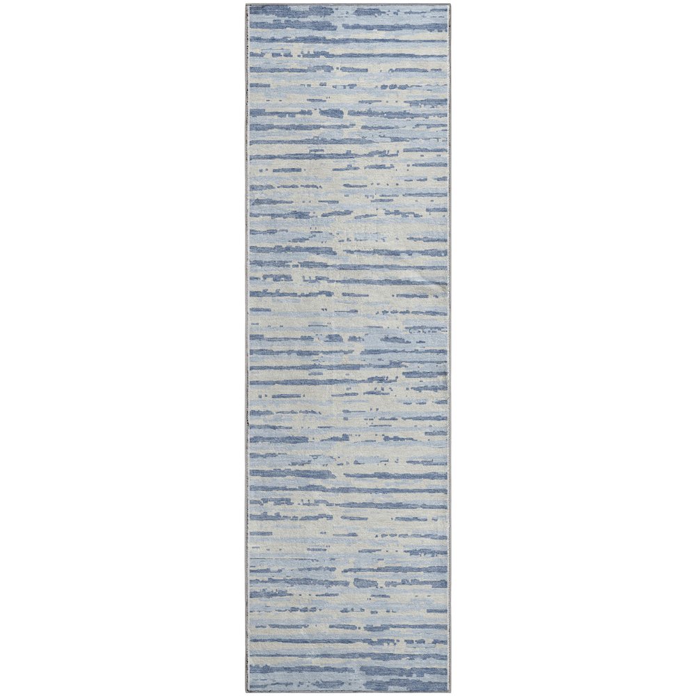 Premium Machine Washable Mayfield AMF888 Sky 2'3" x 7'6" Runner Rug. Picture 1