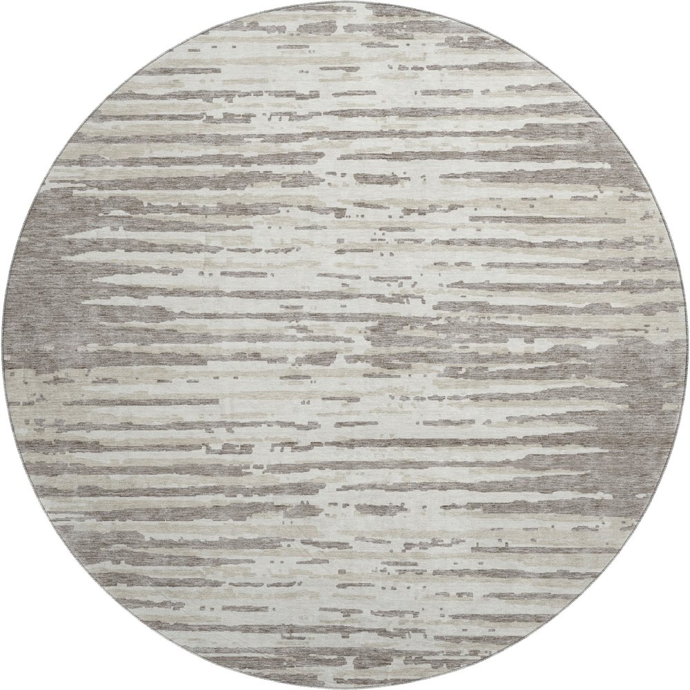 Premium Machine Washable Mayfield AMF888 Taupe 8' x 8' Round Rug. Picture 1