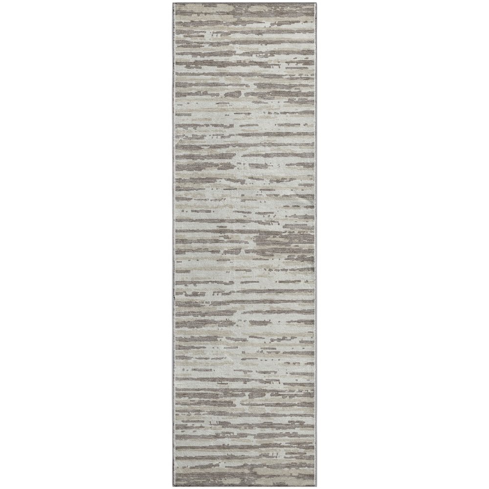Premium Machine Washable Mayfield AMF888 Taupe 2'3" x 7'6" Runner Rug. Picture 1