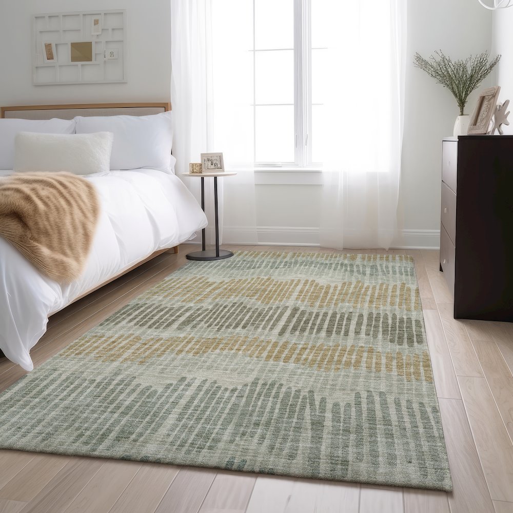 Premium Machine Washable Mayfield AMF889 Beige 2'6" x 3'10" Rug. Picture 5