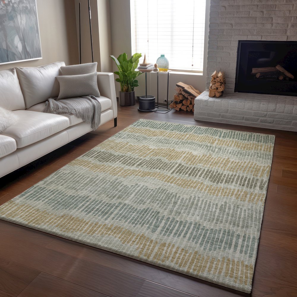 Premium Machine Washable Mayfield AMF889 Beige 2'6" x 3'10" Rug. Picture 6