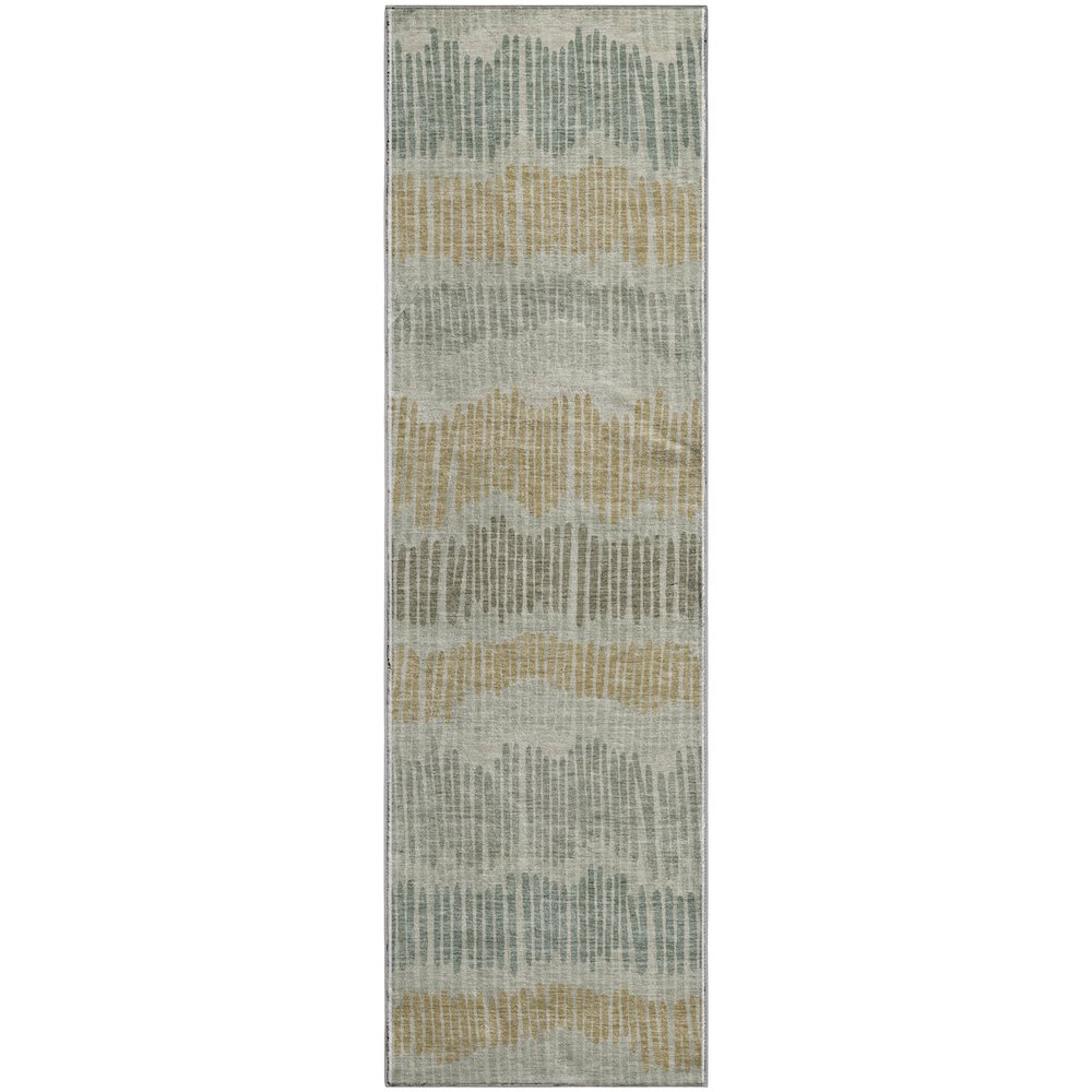 Premium Machine Washable Mayfield AMF889 Beige 2'3" x 7'6" Runner Rug. Picture 1