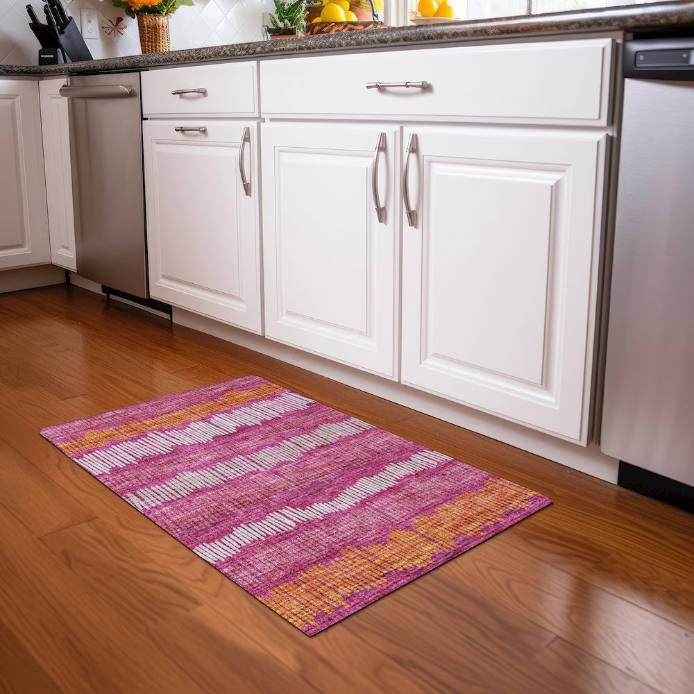 Premium Machine Washable Mayfield AMF889 Blush 1'8" x 2'6" Rug. Picture 5