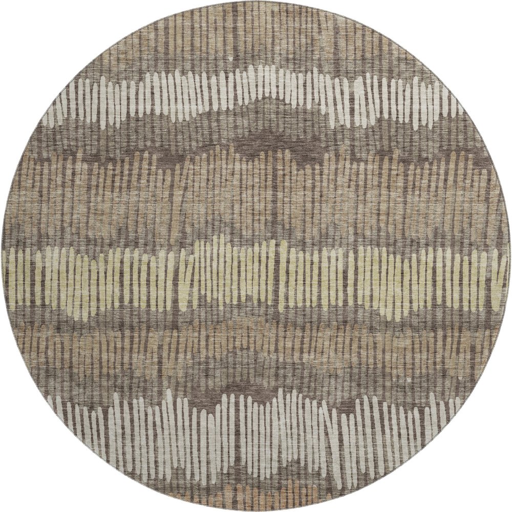 Premium Machine Washable Mayfield AMF889 Brown 8' x 8' Round Rug. Picture 1