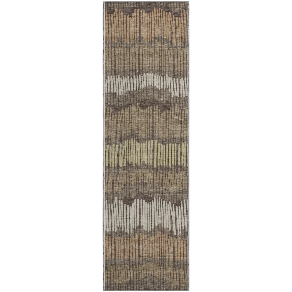 Premium Machine Washable Mayfield AMF889 Brown 2'3" x 7'6" Runner Rug. Picture 1