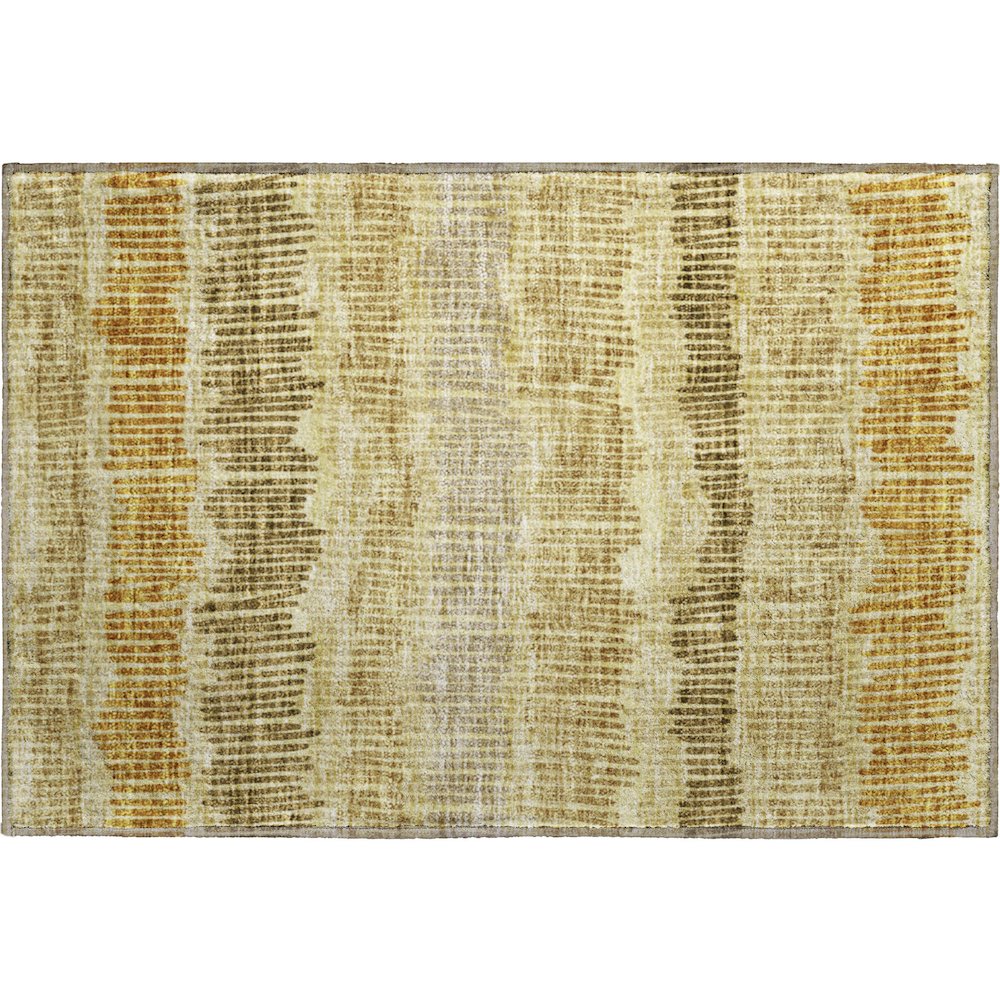 Premium Machine Washable Mayfield AMF889 Gold 1'8" x 2'6" Rug. Picture 1