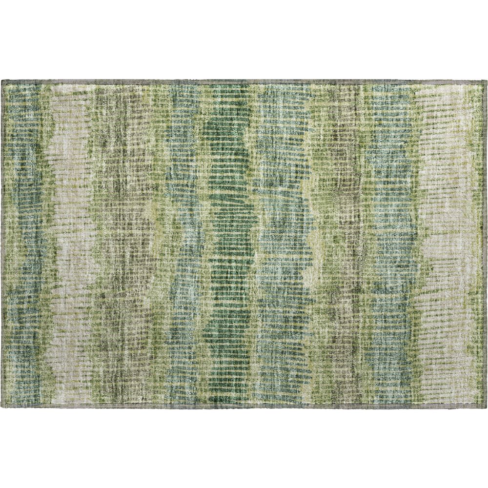 Premium Machine Washable Mayfield AMF889 Green 1'8" x 2'6" Rug. Picture 1