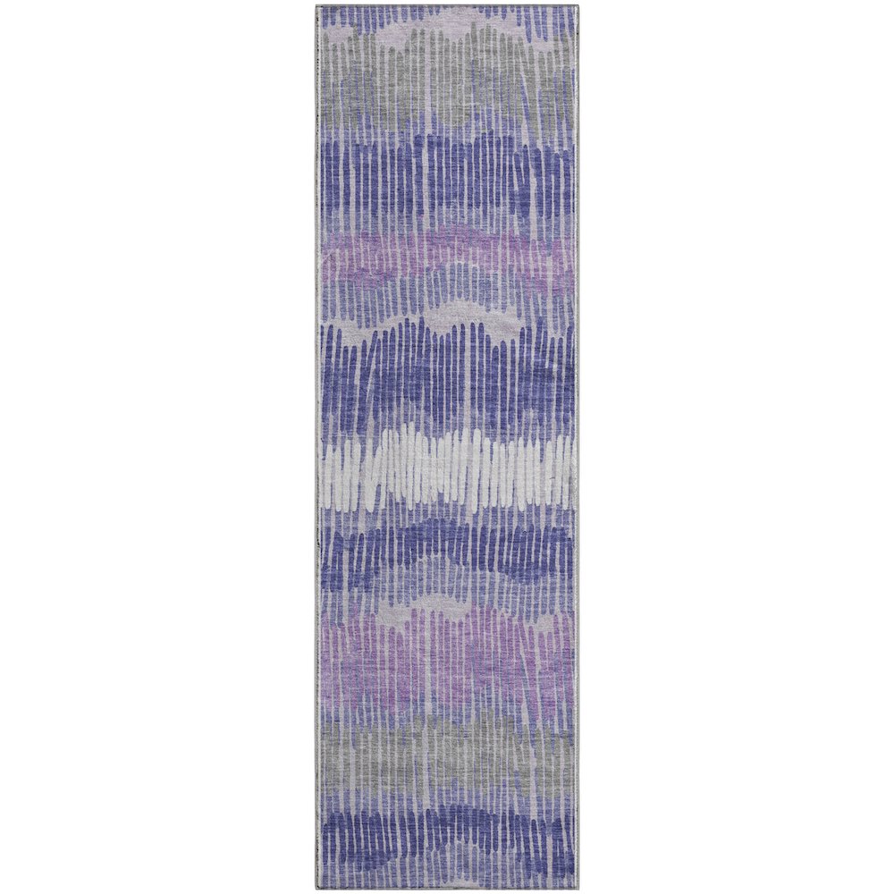 Premium Machine Washable Mayfield AMF889 Purple 2'3" x 7'6" Runner Rug. Picture 1