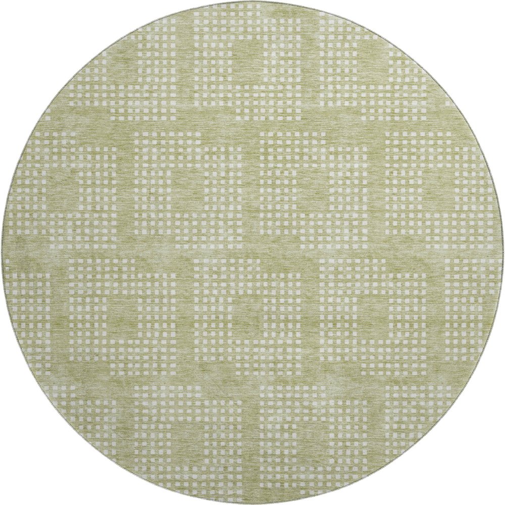 Premium Machine Washable Mayfield AMF890 Aloe 8' x 8' Round Rug. Picture 1