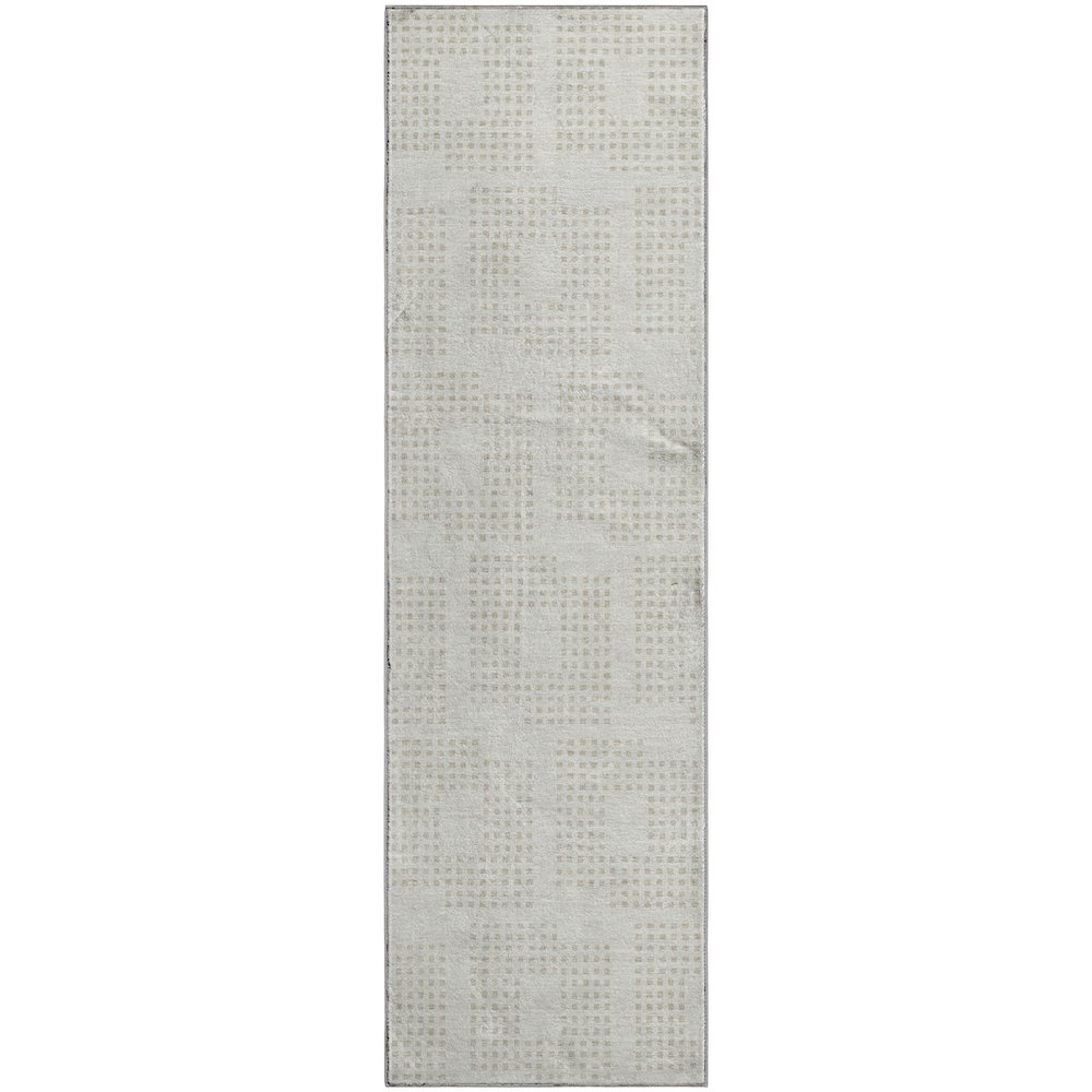 Premium Machine Washable Mayfield AMF890 Ivory 2'3" x 7'6" Runner Rug. Picture 1