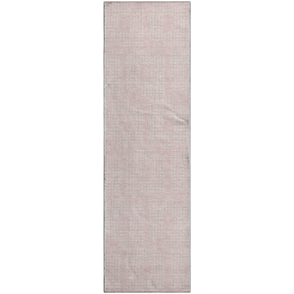 Premium Machine Washable Mayfield AMF890 Pink 2'3" x 7'6" Runner Rug. Picture 1